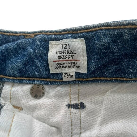 Levi's Selvedge Black Label Big E High Rise Skinny Jeans Pocket Detail - Picture 5 of 12